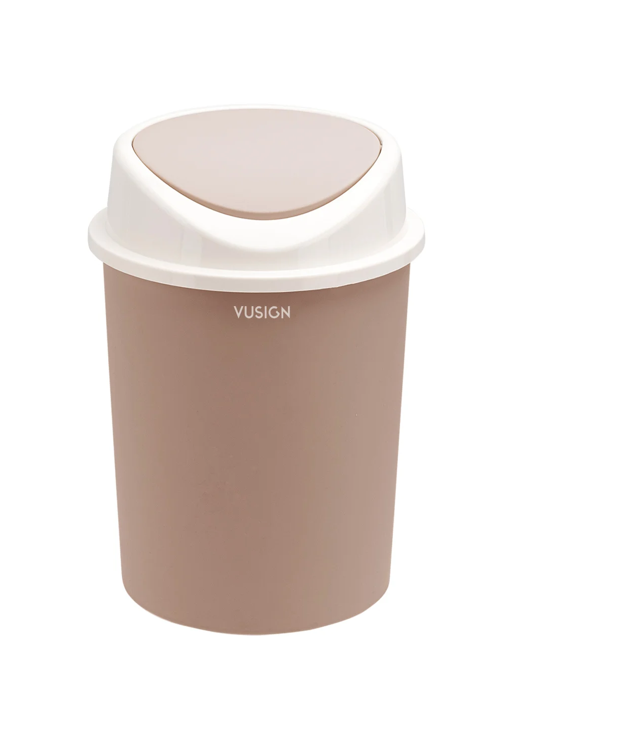 ถังขยะพลาสติกทรงกลม Deli VS1122-PK-01 สีชมพู ขนาด 26x37.5 cm.